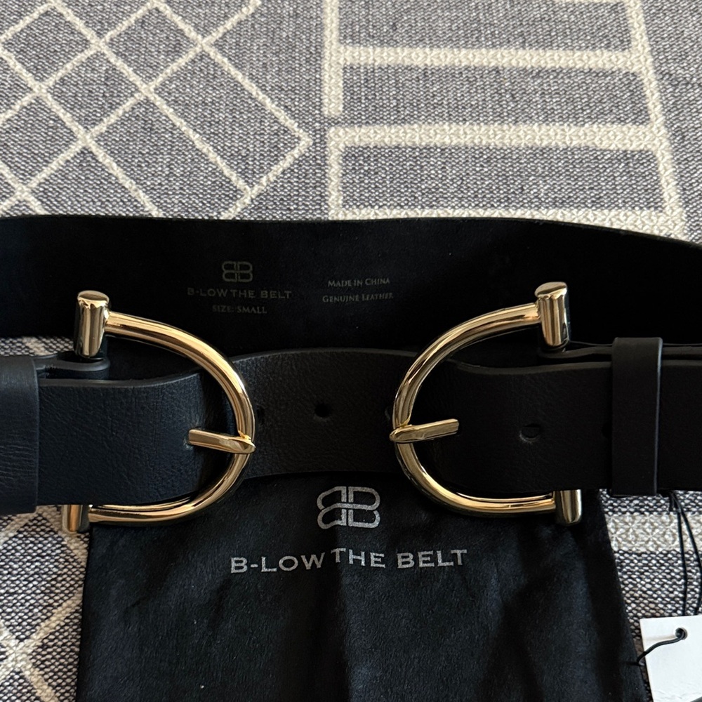 B-Low the Belt - Blake Double Belt, Black with Gold Accents - Picture 3 of 7